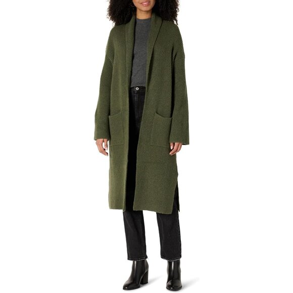 Women's Oversized Cotton Blend Heavyweight Long Cardigan Sweater Plus Size - Picture 1 of 6